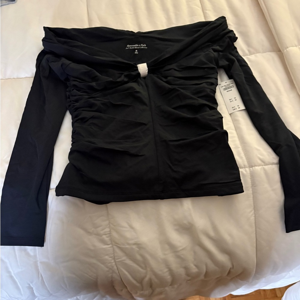 Abercrombie Black Ruched Blouse